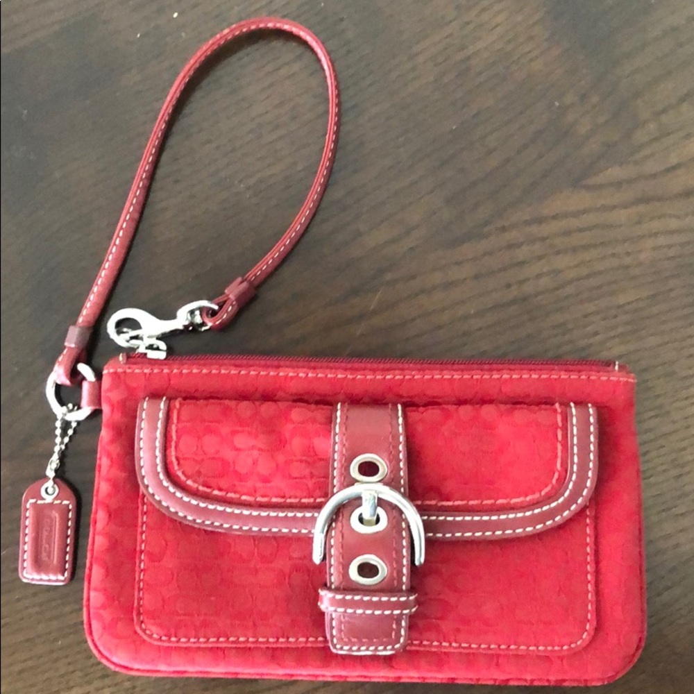 Coach wristlet in red